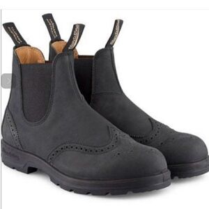 Blundstone Dark Gray Brogue Chelsea Boots